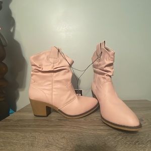 Baby pink cowboy boots
